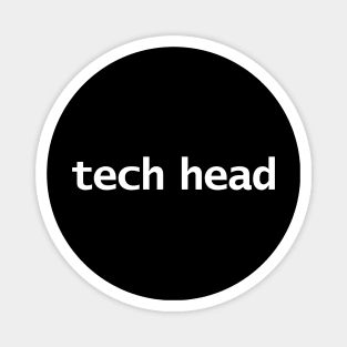 Tech Head Typography White Text Magnet